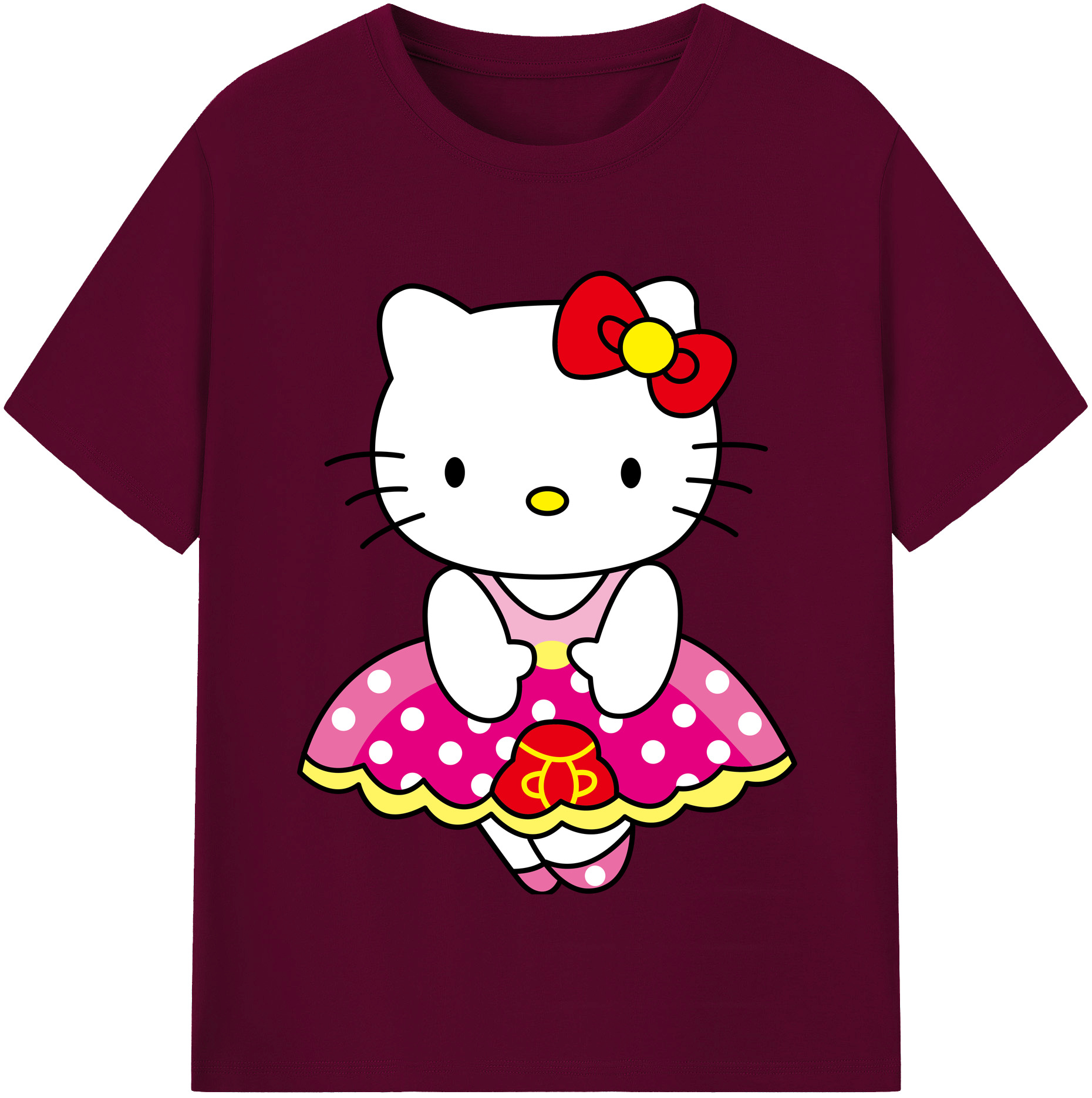 （画像用） Hello Kitty ハローキティ レディースカジュアルプリントTシャツ（綿100％）